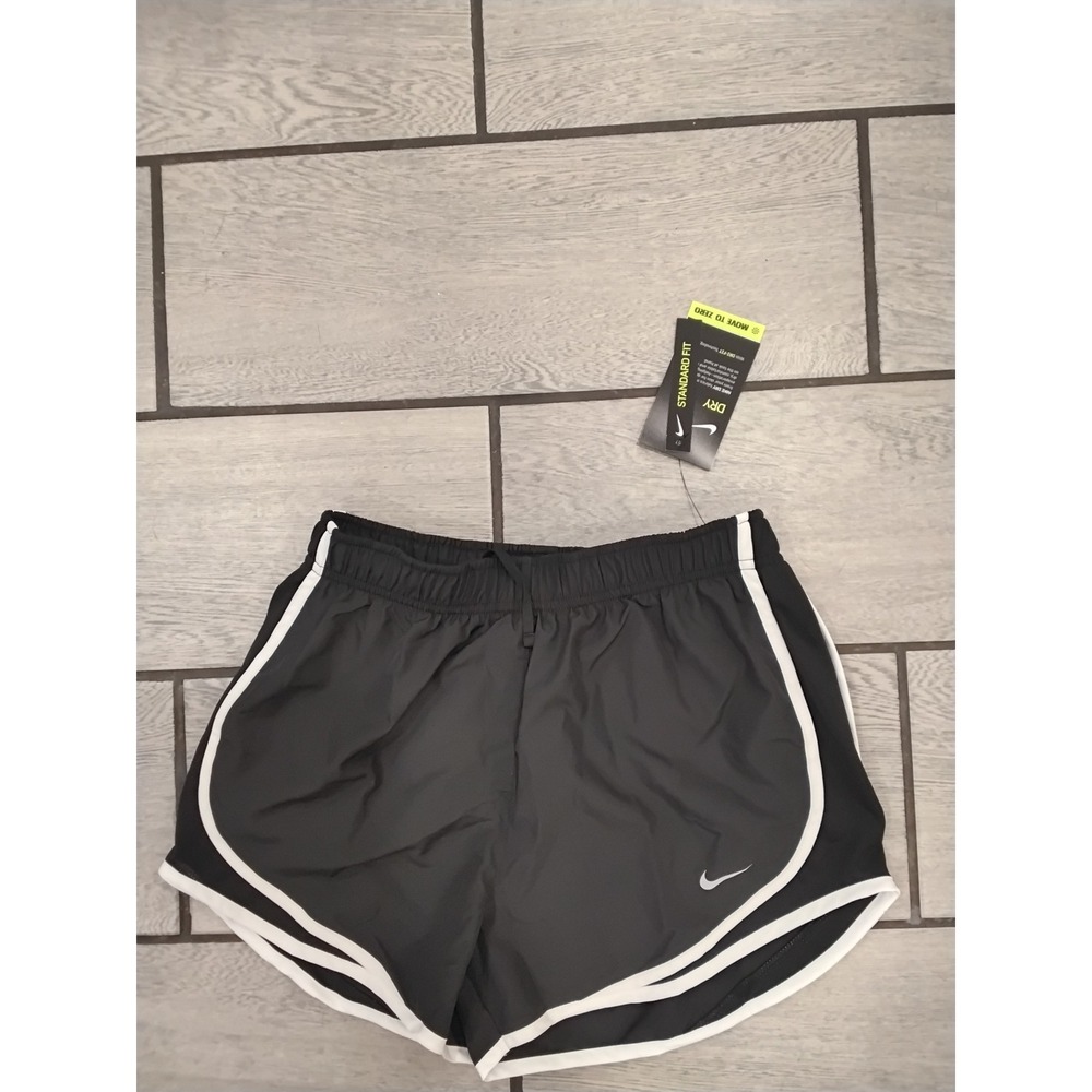 Nike Dri Fit Womens Running Shorts Black White Standard Fit Athletic S